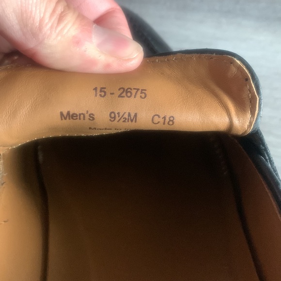 Johnston Murphy Men’s Black Penny Loafer slip on dress shoes size 9.5 Sheepkskin - Picture 6 of 8